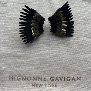 mignonne gavigan Madeline mini black and gold earrings